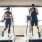man and woman on treadmills
